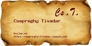 Csepreghy Tivadar névjegykártya